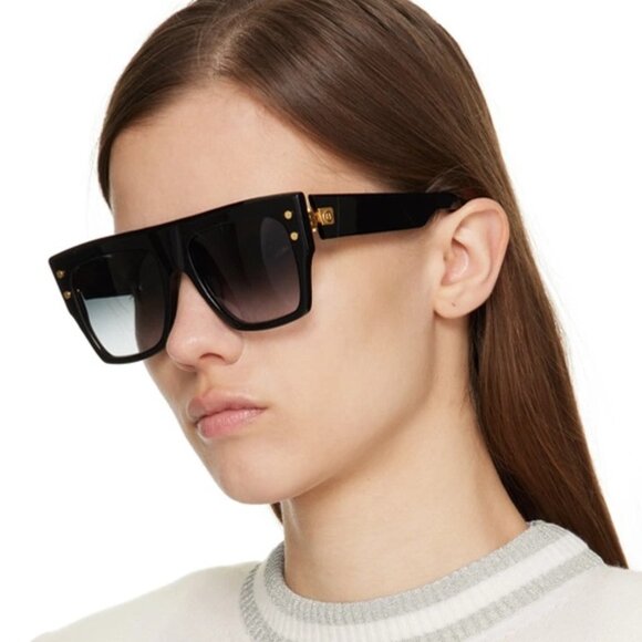 Balmain Women Sunglasses Black Gold Grey Cat Eye B-V BPS-121A-54 BRAND NEW main image 6
